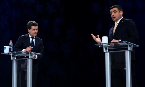 Nicușor Dan și George Simion FOTO AFP