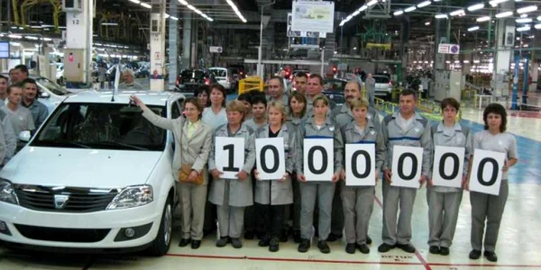 În septembrie 2010, la Mioveni a fost asamblat Loganul cu numărul un milion