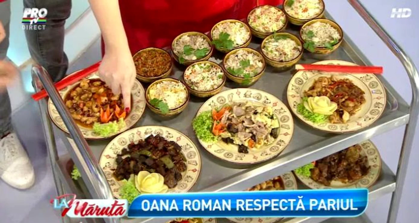Gravidă în şapte luni, Oana Roman a dat iama în mâncăruri chinezeşti