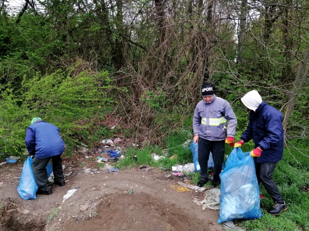 Deşeurile au fost strânse de voluntari şi angajaţi ai Ocoalelor silvice FOTO Facebook/Regia Naţională a Pădurilor Romsilva