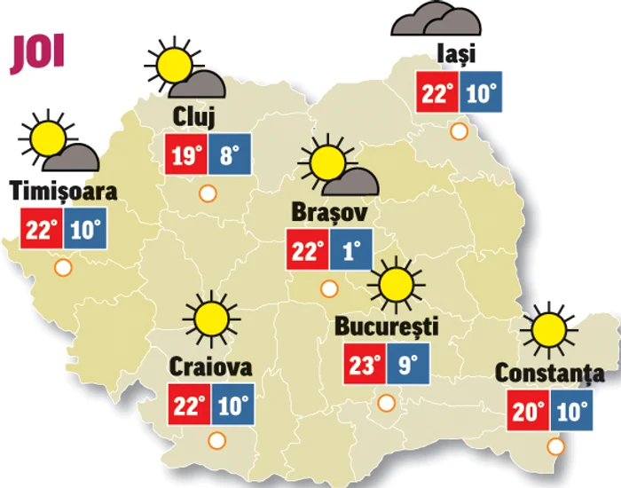 În ultima zi din martie vremea va fi deosebit de caldă și însorită