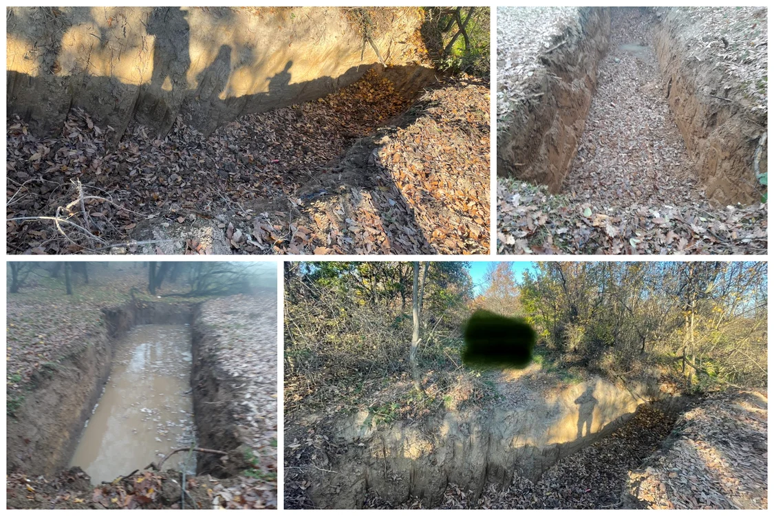 Hoţii de lemne nu mai pot astupa şanţurile şi nici nu le pot ocoli Foto: Laura Gal