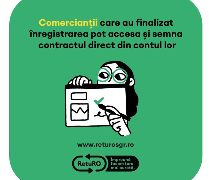 Comercianții care se încadrează în normele Sistemului Garanție-Returnare pot semna contractul cu RetuRO în platforma www.returosgr.ro