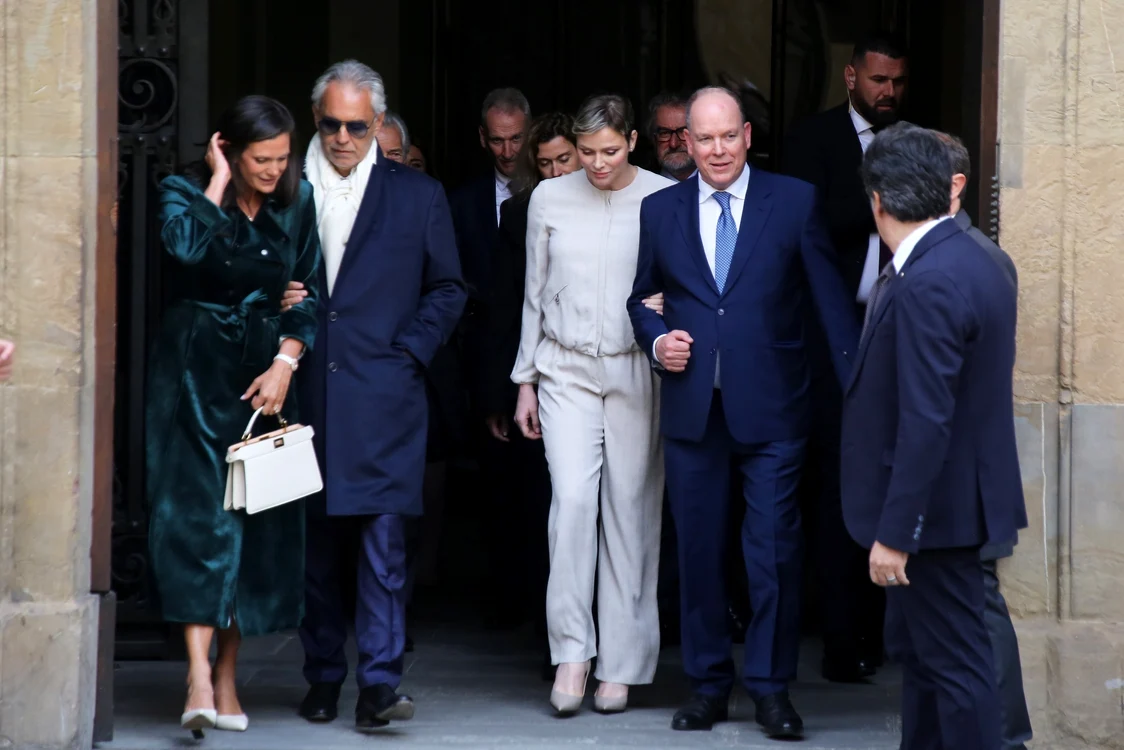 Andrea Bocelli, intalnire la Florenta cu Printul Albert de Monaco si Printesa Charlene profimedia 0768911614 jpg
