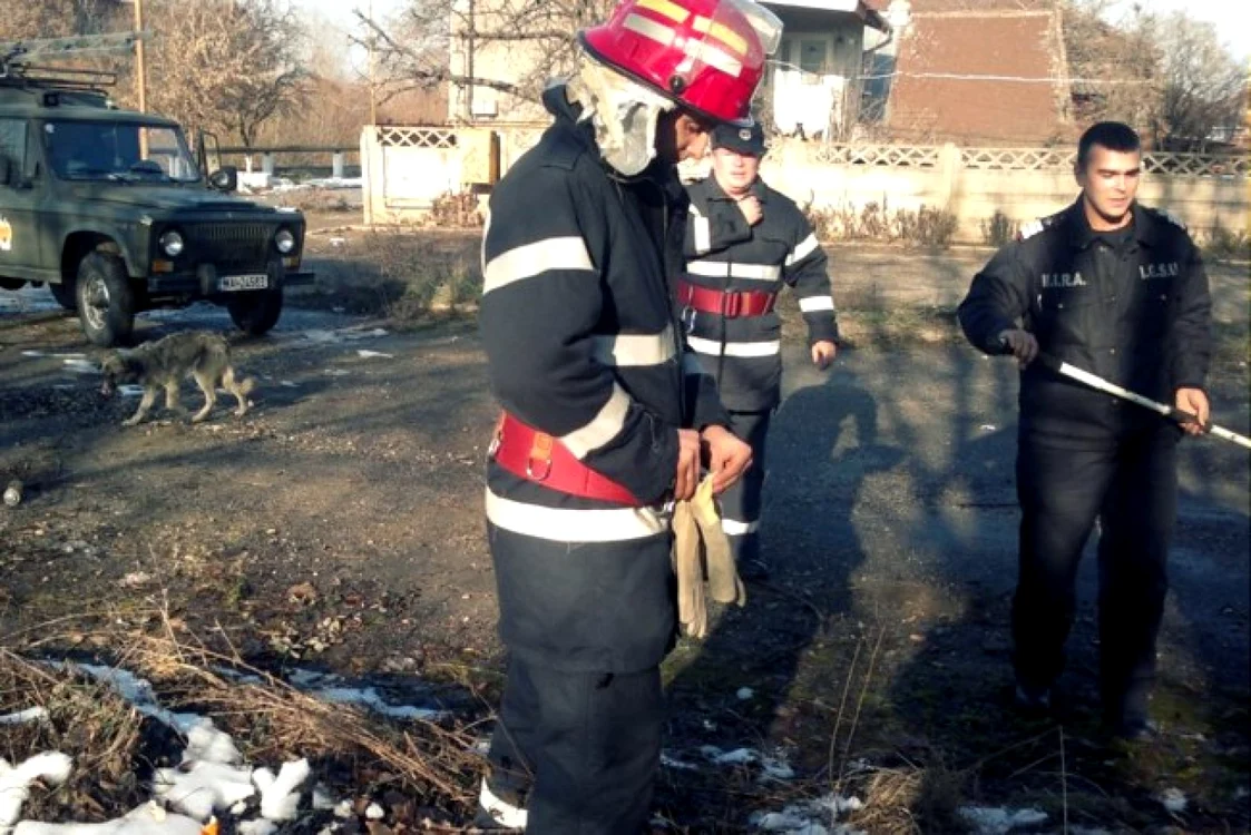 IMaidanezul a fost scos din canal de pompieri.