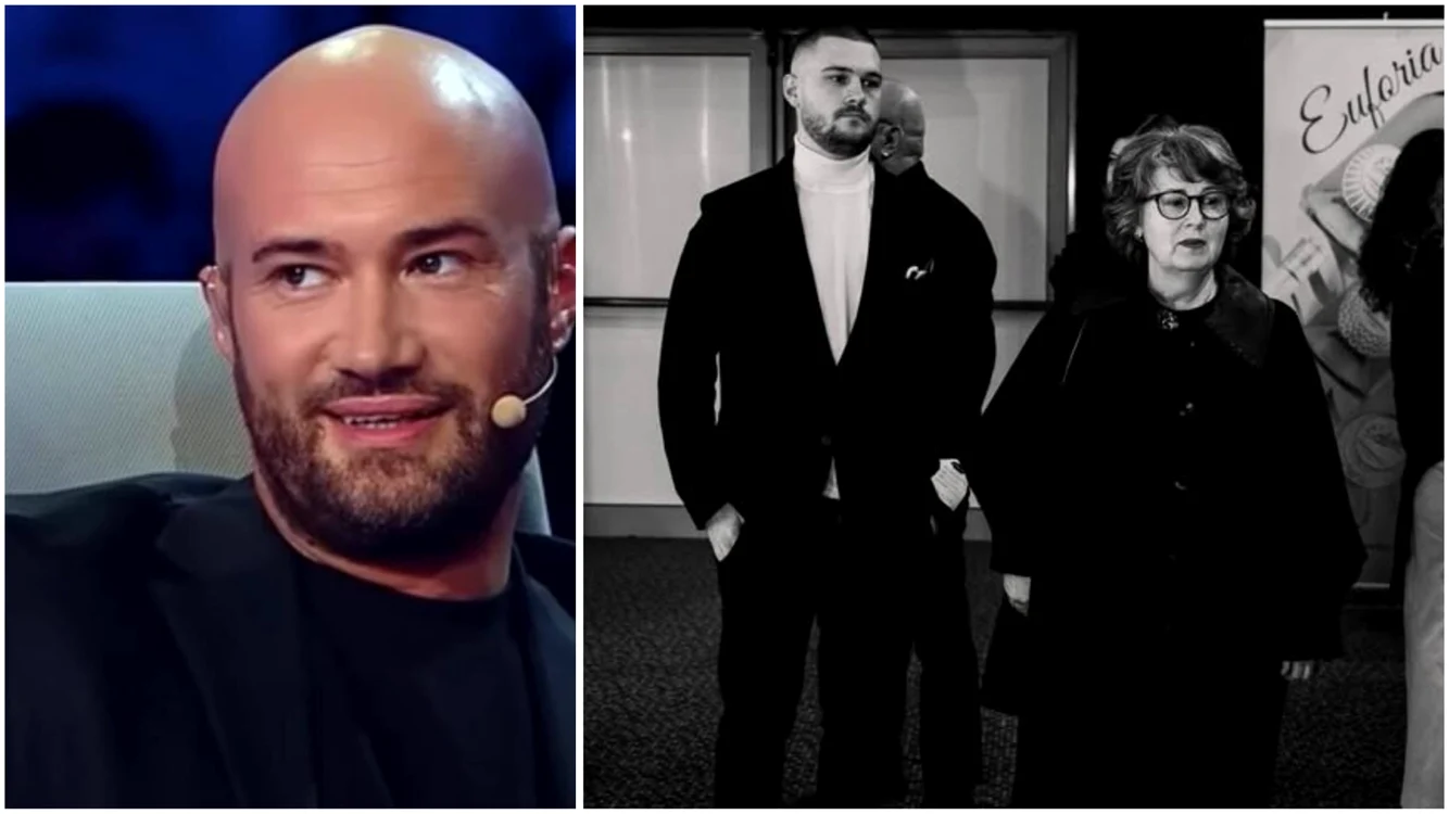 Mama și fratele actorului. Foto: social media/captură tv