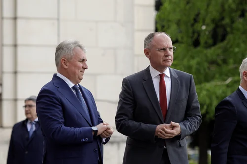 Ministrul de Interne al Austriei, Gerhard Karner, se întâlnește cu Lucian Bode, ministrul de Interne, în București. FOTO Inquam Photos / George Călin