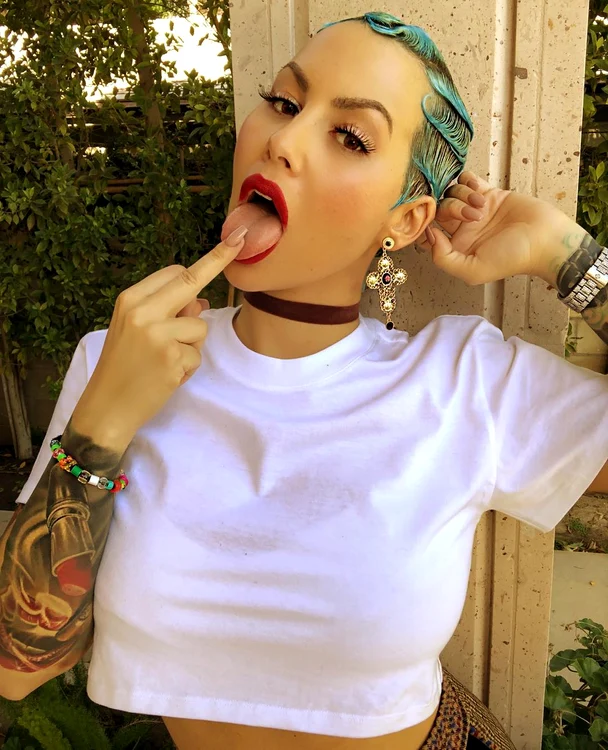 Amber Rose e renumită pentru gesturile obscene și pentru ținutele porno