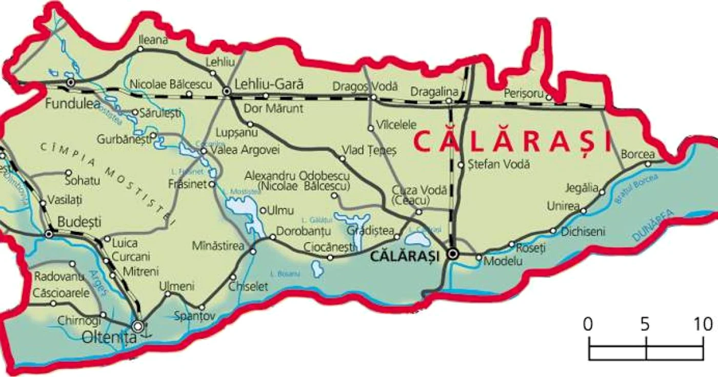 Harta judeţului Călăraşi