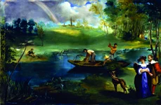 Édouard Manet, Pescuitul, 1861-1863, ulei pe pânză, 76,8 x 123,2 cm, The Metropolitan Museum of Art, New York