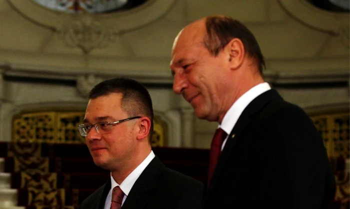 Preşedintele Traian Băsescu şi fostul premier Mihai Răzvan-Ungureanu FOTO Reuters