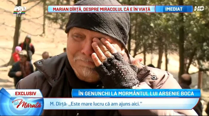 Marian Dârţă, emoţionat după ce s-a recules la mormânt