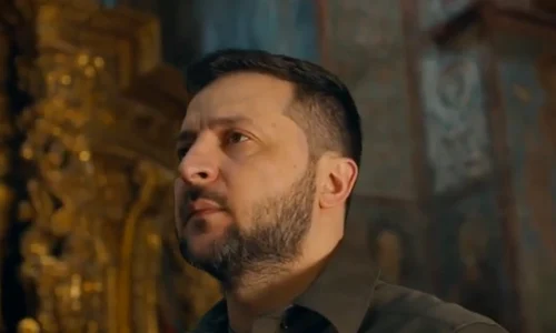 Volodimir Zelenski mesaj de Paste din catedrala din Kiev (0) jpg