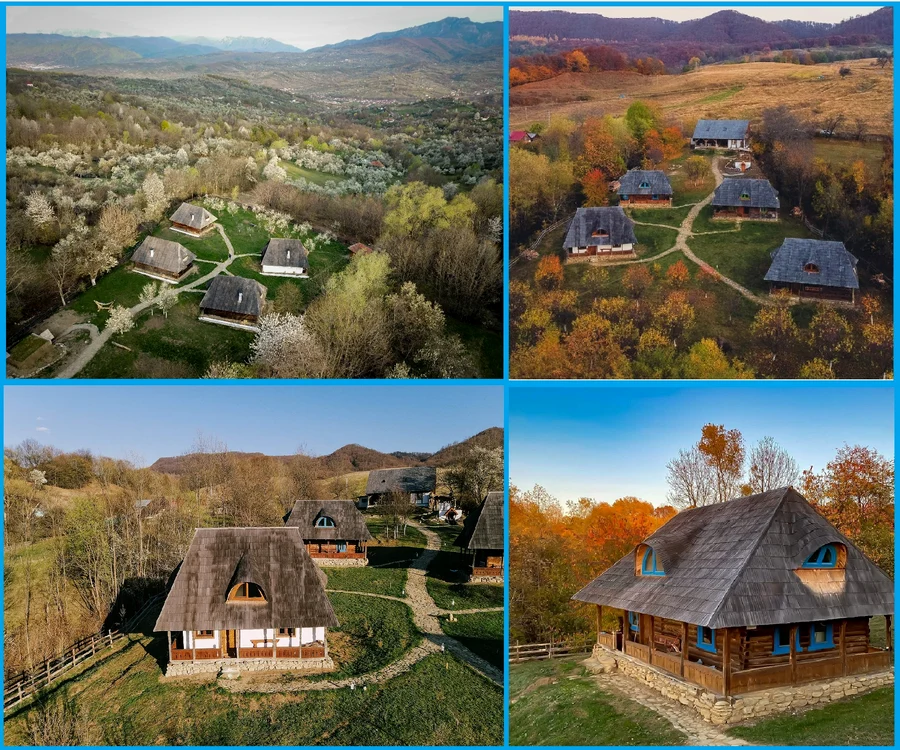 Satul Albastru și Origini din Oltenia de la poalele sudice ale Carpaților în Vâlcea Foto colaj jpg