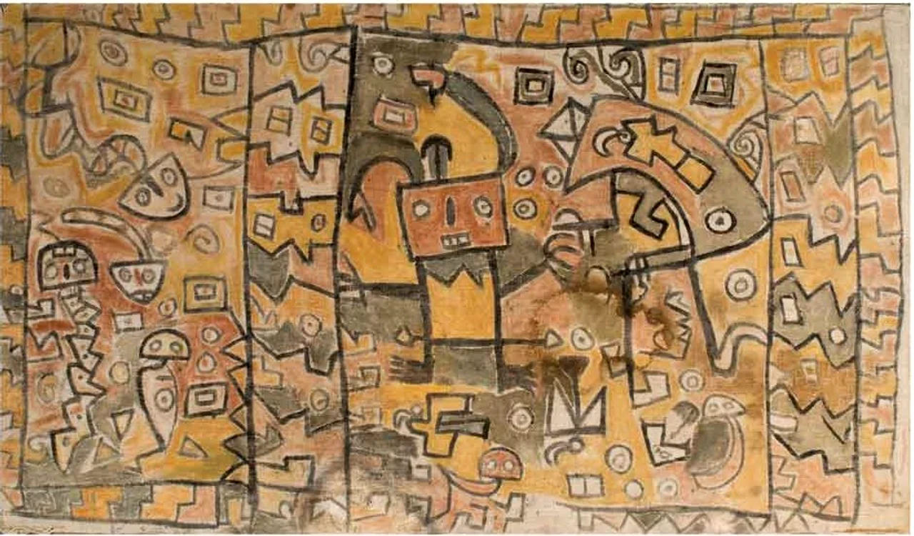 Peruvian Huari Painted Textile Panel c  700 900 CE jpg jpeg