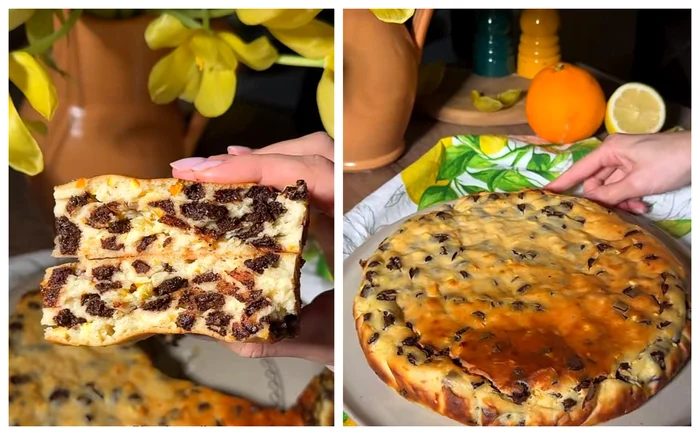 Ricotta cu fulgi de ciocolată / FOTO: Colaj captură video TikTok