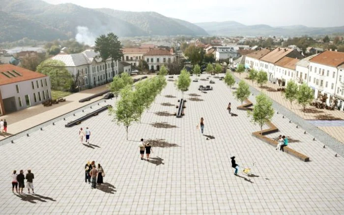 Iustin Nechiti propune ca centrul Năsăudului să se transforme într-o stradă pietonală FOTO Iustin Nechiti