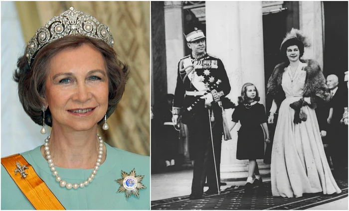 Regina Sofia a Spaniei cu părinții ei, Regele Pavlos și Regina Frederika ai Greciei. FOTO:Profimedia