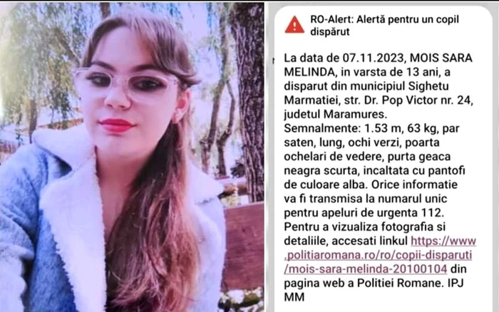 Sara este de negăsit de 2 zile. Are doar 13 ani / foto: poliția romană