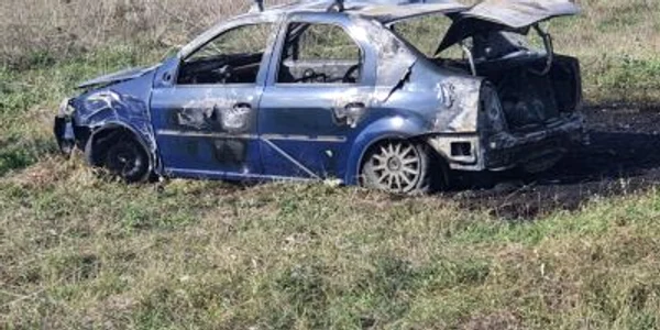 masina incendiu Galati 2