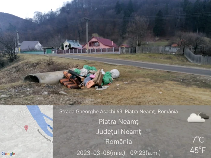 „Punct de colectare“ pe malul râului FOTO Poliția Locală