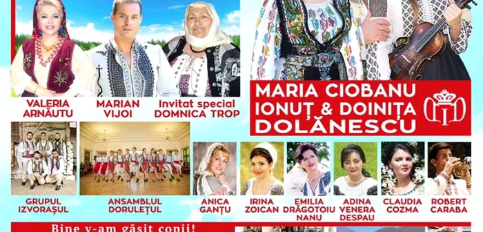 Alături de Maria Ciobanu vor urca pe scenă Ionuţ şi Doiniţa Dolănescu