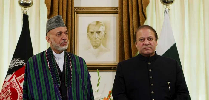 Preşedinţii Afganistanului şi Pakistanului, Hamid Karzai, respectiv Nawaz Sharif. FOTO: Reuters