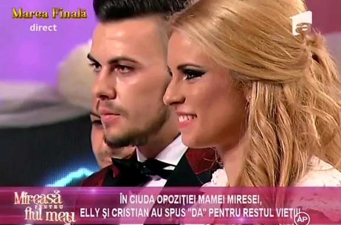 "Mireasă pentru fiul meu". Cristian şi Elly şi-au văzut visul cu ochii 