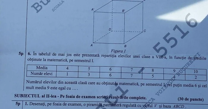 subiecte simulare evaluare nationala mate 2016