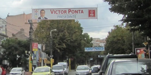 Afişajul de la Constanţa din campania electorală 2014 pentru alegerile prezidenţiale 