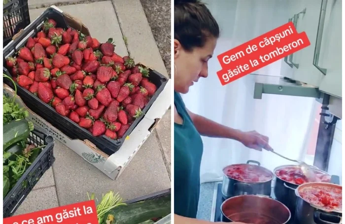 Româna le arată urmăritorilor săi ce a reușit să facă din legumele și fructele găsite FOTO: colaj