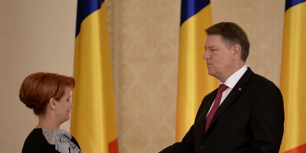 Klaus Iohannis si Lia Olguta Vasilescu FOTO Mediafax 