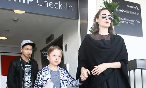 Angelina Jolie, Knox Jolie, & Maddox Jolie Arrive At LAX Airport jpeg