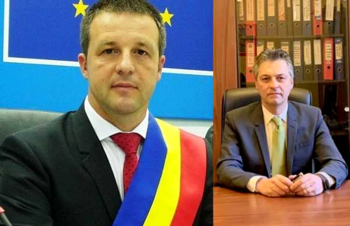 Primarul Marian Dragomir şi Cătălin Canciu, noul inspector şcolar general FOTO Facebook