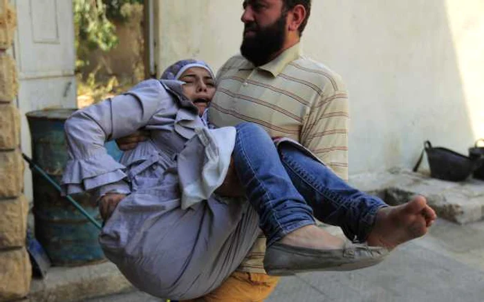 Atacul a avut loc marţi, într-o tabără din apropierea Damascului FOTO Reuters