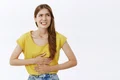 girl feeling sick touching stomach complaining cramps pain jpeg