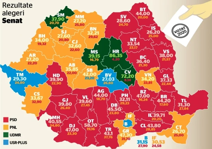 Harta parlamentare Adevarul