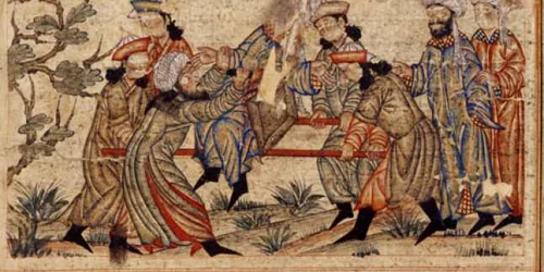 Asasinarea lui Nizam al-Mulk 1092 - pictură cu autor necunoscut expusă în Palatul Topkapi din Istanbul FOTO wikipedia.org