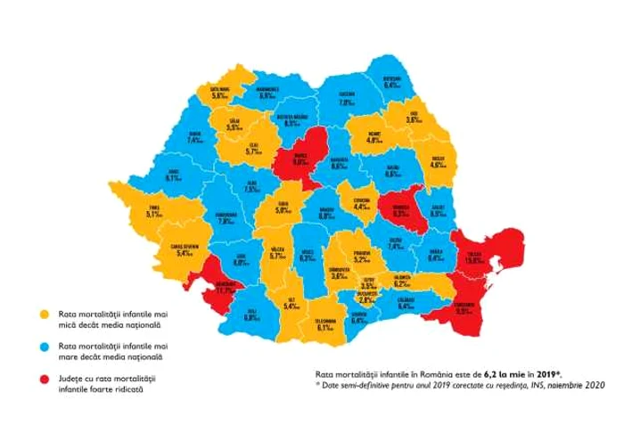 Harta mortalităţii infantile FOTO Organizaţia Salvaţi Copiii