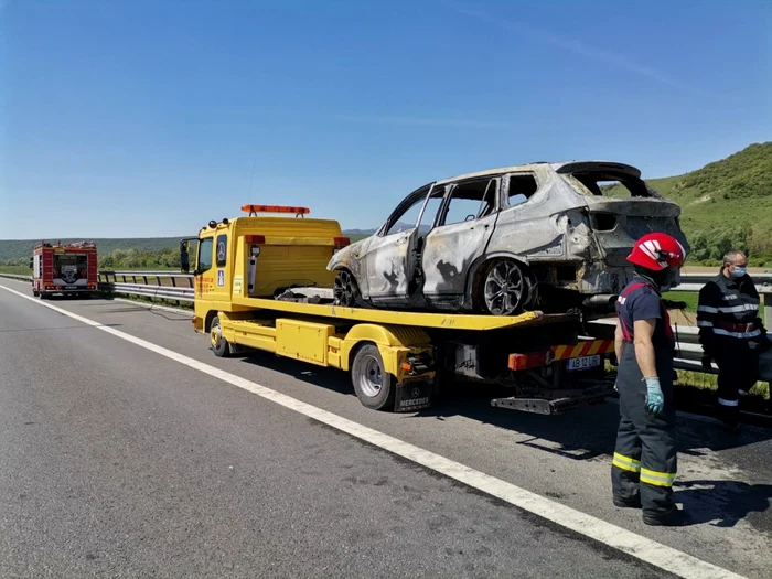 incendiu masina autostrada