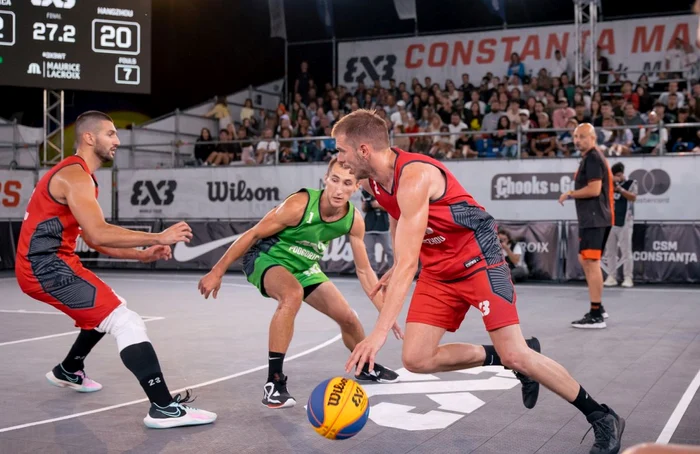 Imagine din finala competiției de baschet 3x3 de la Constanța