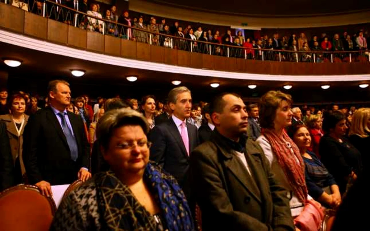 Sala filarmonicii „Serghei Lunchevici“ a fost plină de dascăli FOTO: gov.md