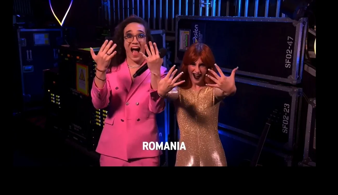 Theodor Andrei și Diana Colea, în show-ul de la Eurovision 2023 FOTO Captură video