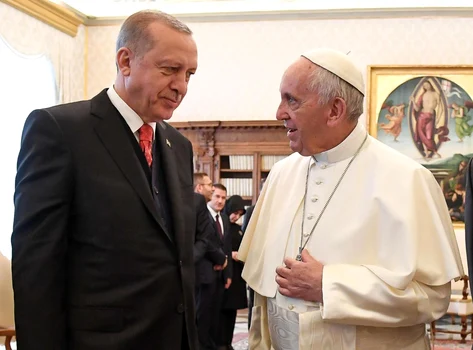 Miting violent la întâlnirea lui Erdogan cu Papa Francis FOTO EPA EFE