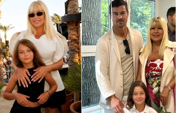 Elena Udrea și fiica sa în prima zi de școală jpg