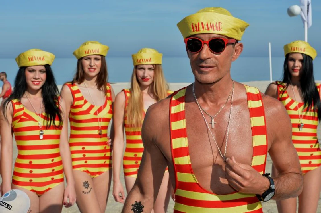 Radu Mazăre şi Loredana, la filmările videoclipului pentru imnul staţiunii Mamaia. (Foto: Cristi Cimpoieş/Mediafax)