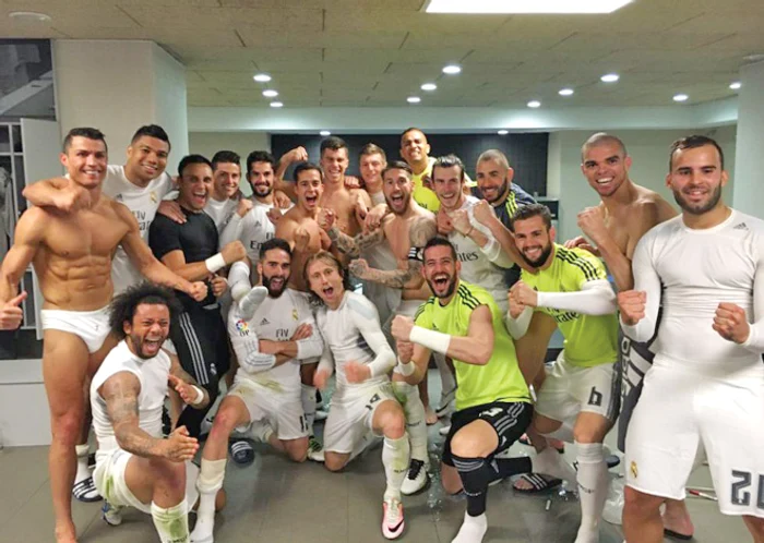 Jucătorii Realului  au sărbătorit  victoria la vestiare