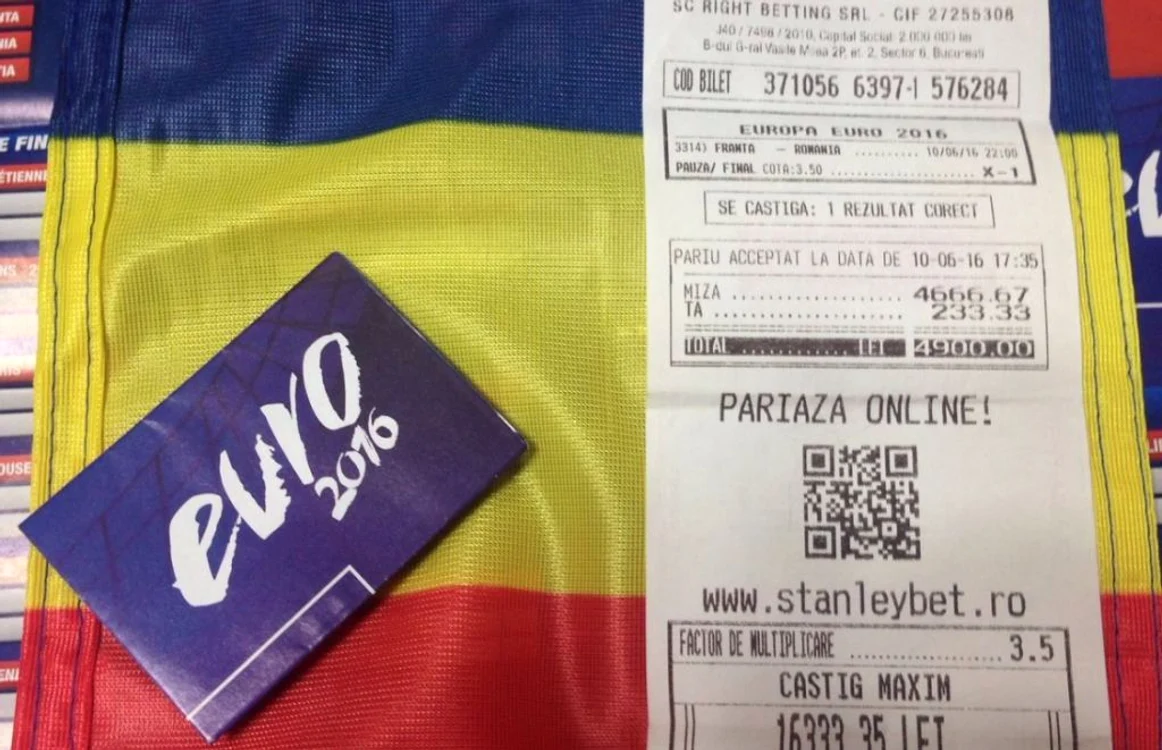 Bonul câştigător arată că pariorul a riscat 4.900 de lei. FOTO: Stanleybet