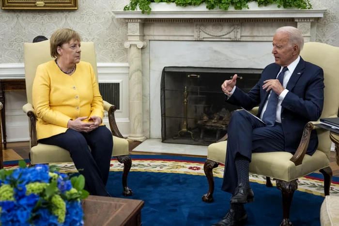 Joe Biden şi Angela Merkel FOTO EPA-EFE