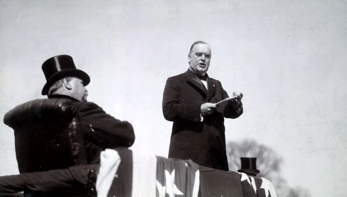 Preşedintele William McKinley ţine discursul de inaugurare. 4 martie 1897